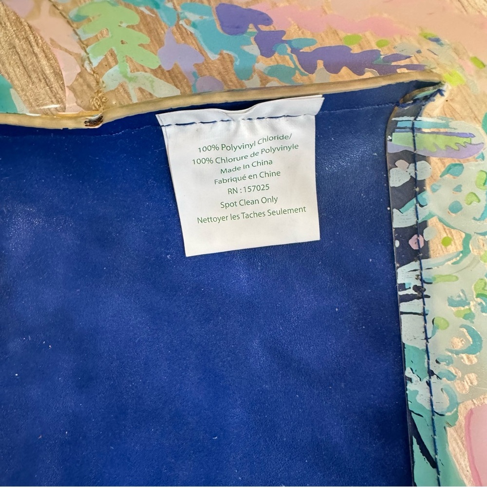 Lilly Pulitzer Clear PVC Sweet Escape Print Tote Flora Beach Bag Gold Trim - Picture 15 of 16